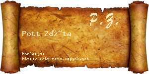 Pott Zéta névjegykártya